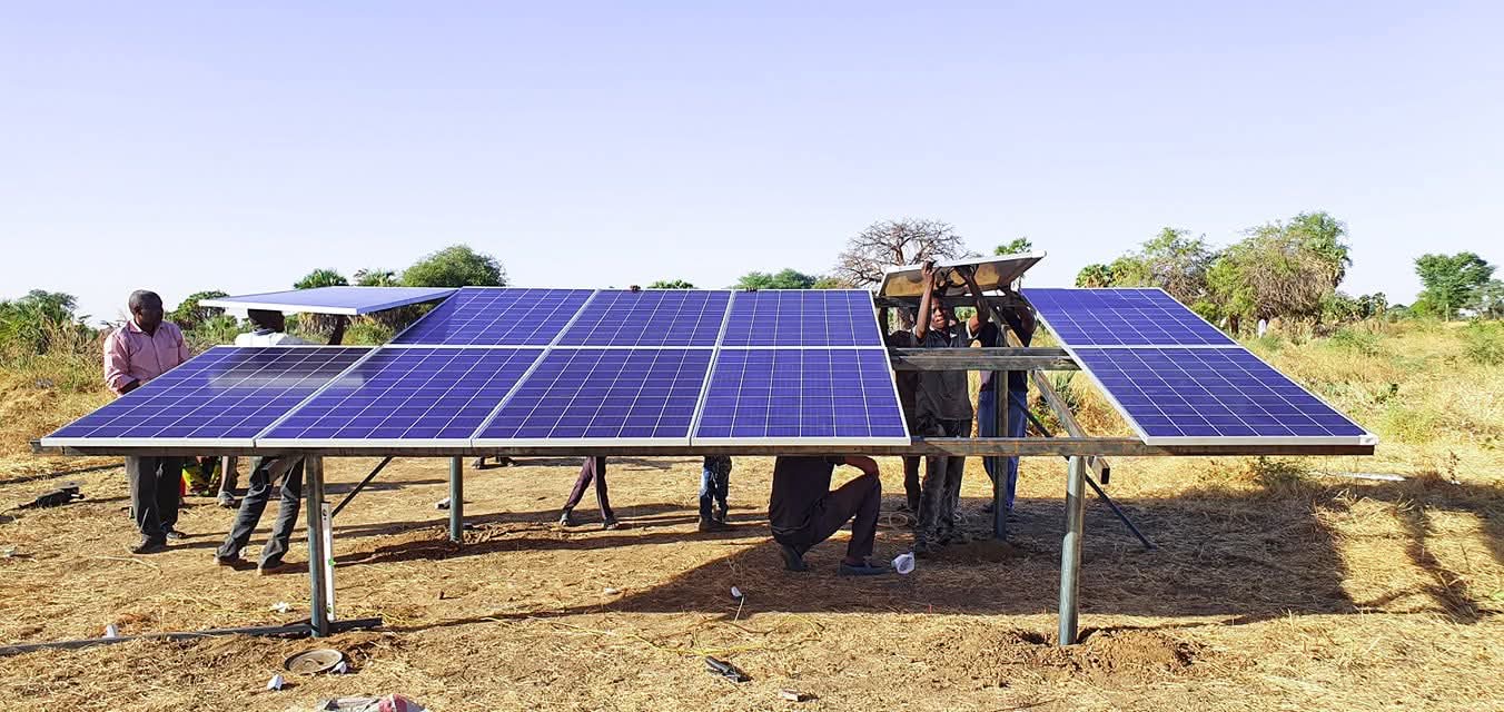 Solar panel array deployed in the field